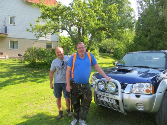 Micke och ROlf, vildsvinsjägare på besök 29 juni 2013